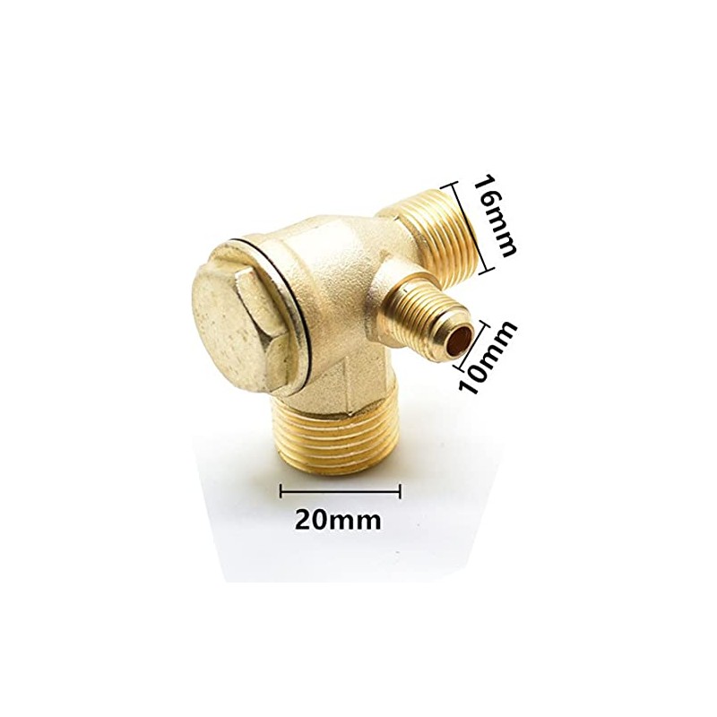 Anawakia Air Compressor Check Valve 3-Port Brass Male Thread Air