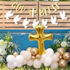 God Bless Decorations -White and Gold Dove Banner, Cross Garlands