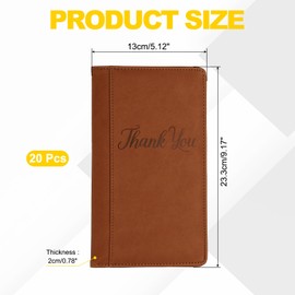 PATIKIL PATIKIL Restaurant Check Presenters, 20Pcs Guest Check Bill Holder with Magnetic Clip PU Leather Check Presenters for Restaurants Waitress Servers Bars, Light Brown