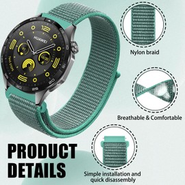 CeiBand Strap for 22 mm 20 mm, nylon soft sports bands, watch straps, replacement strap with Velcro fastener, adjustable watch strap for men and women, green + orange