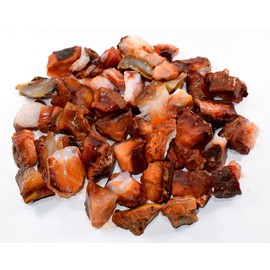 Red Orange Carnelian Agate Rough Stones Natural Crystal Mineral Gemstone Cabochons Rock Specimen Cabs - Madagascar (5PCS)