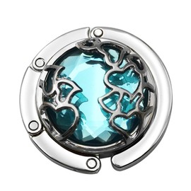 Grtdrm Heart Shape Premium Foldable Handbag Bag Purse Hanger Table Hook Holder (Azure)