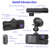 KOCASO 3 Channel Dash Cam Front and Rear 1080P FHD