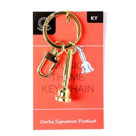CURTIS Trumpet Mouthpiece Themed Keychain (Gold, Brass, 74 x 32mm)
