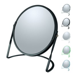 Spirella Schminkspiegel Kosmetikspiegel Badezimmerspiegel Akira 5-Fach Vergrößerung - matt Schwarz