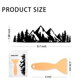 Damwot 2PCS Snow Mountain Tree Decal Stickers, Black Vinyl Automotive Custom Rectangular Stickers, Outdoor Use