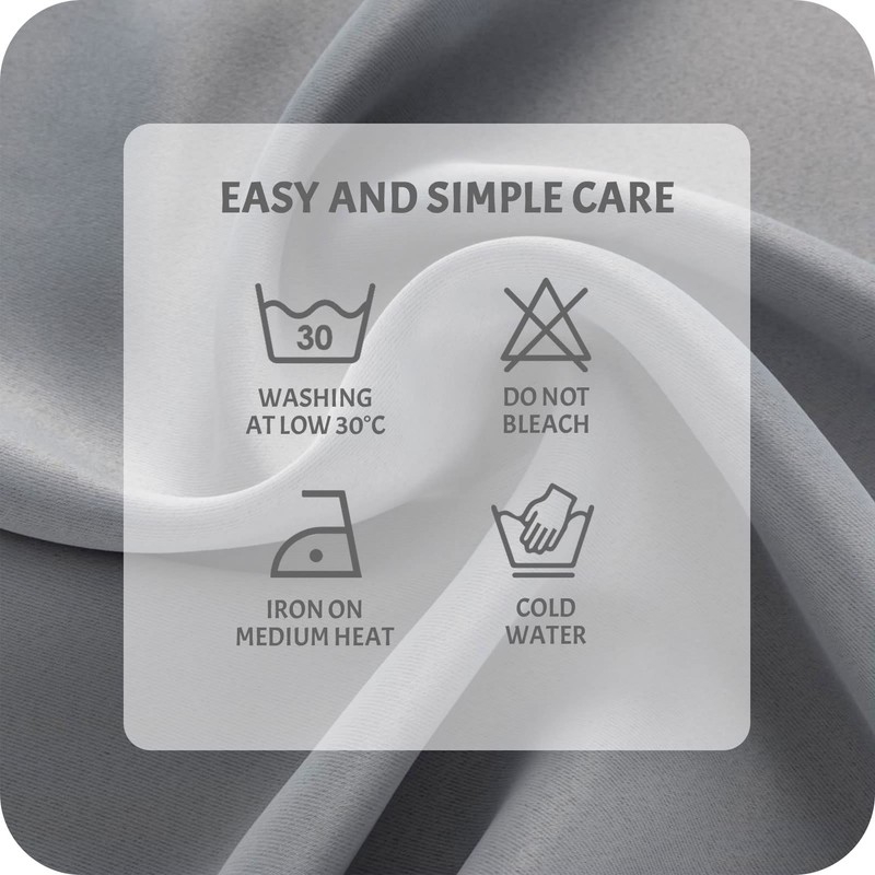 MRTREES Grey Kitchen Curtains 36 Drop, 2 Panels Waterproof Curtains