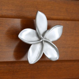 Costello Coastal Knobs - Plumeria Cabinet Knob (Large) | Frangipani Flower Cabinet Knob | Artist Pewter Collection | Kitchen, Bedroom, Living Room, Bathroom Cabinets and Drawers Hardware