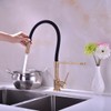 Pirooso Gold and Black Kitchen Faucet, Kitchen Sink Faucet with