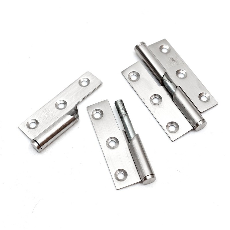 Pair of 3"/76mm Rising Butt Lift Off Door Hinge Stainless