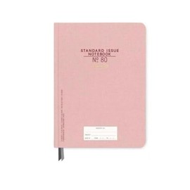 DesignWorks Ink Dusty Pink Standard Issue Notebook No. 80 19 x 26 cm Jumbo Journal Notebook with Cloth Cover, Gold Accents, Lined Pages, Ribbon Marker for Work, Writing, Journaling
