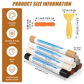 10 Colos Wood Filler Sticks with 2 Scrapers, Windspeed Wood Filler Putty Wax Crayons Furniture Repair Kit Putty Stick for Baseboard Cabinets Furniture Floors