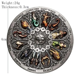 Twelve Constellations Commemorative Coin Horoscope Astrology Guardian Coin Retro Commemorative Zodiac Coin Astrology Arrow Coin Lucky Love Souvenir Coin