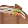 Bear Design Mini Leather Wallet 10 x 7.5 cm Cognac,