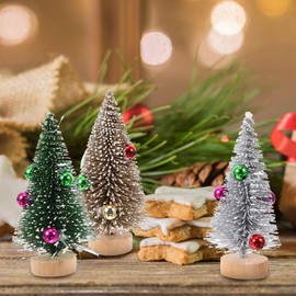 Healifty Mini Christmas Trees Table Decor: 12pcs Artificial Small Xmas Trees Set Tabletop Landscaping for Diy Crafts Home Party