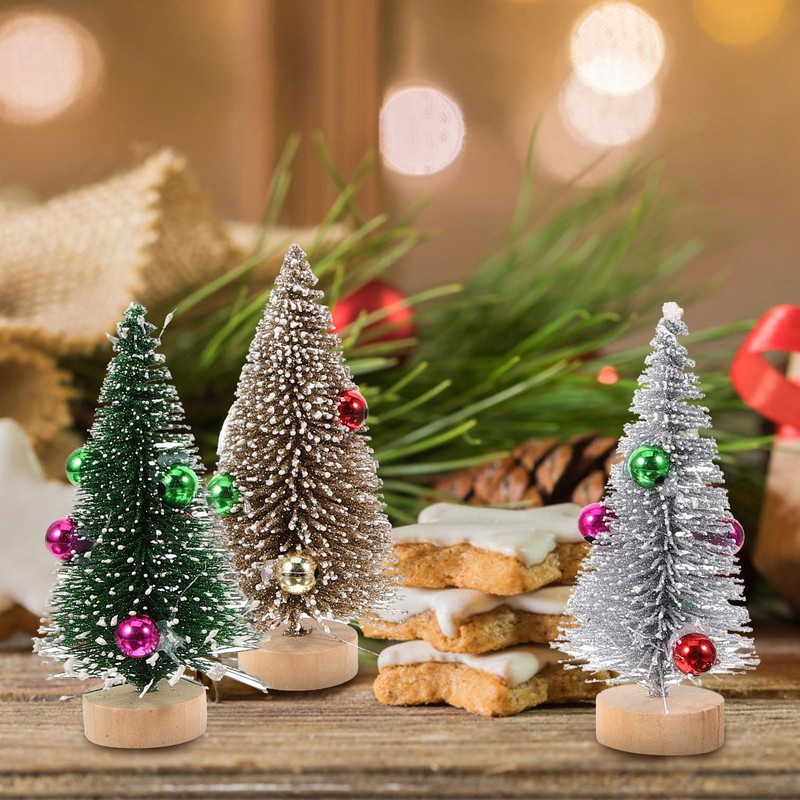 Healifty Mini Christmas Trees Table Decor: 12pcs Artificial Small Xmas