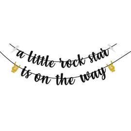 Banner a Little Rock Star is On The Way, pancarta de fiesta de cumpleaños de rock & roll, decoraciones de fiesta de rock & roll, decoraciones de fiesta de rock, decoraciones de revelación de género
