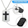 kilofly Bible Verse Necklace Dog Tag Cross Pendant Men Christian