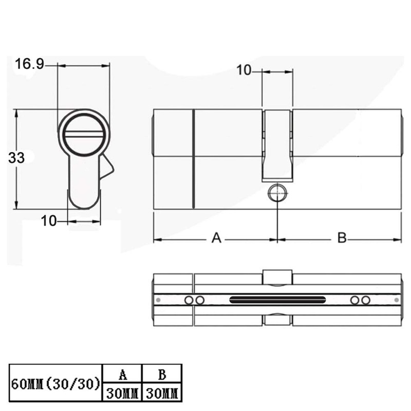 SEPOX® 60mm Euro Door Lock Cylinder, Anti Snap Barrel Lock