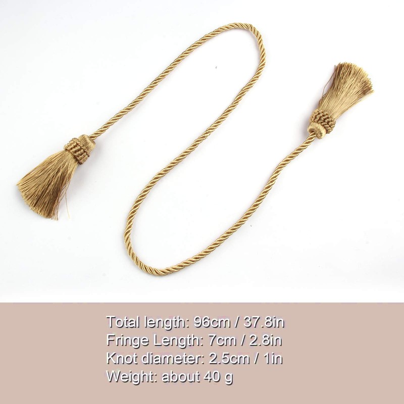 Fenghuangwu Curtain Tiebacks Handmade Decorative Curtain Holdbacks Rope with Tassel