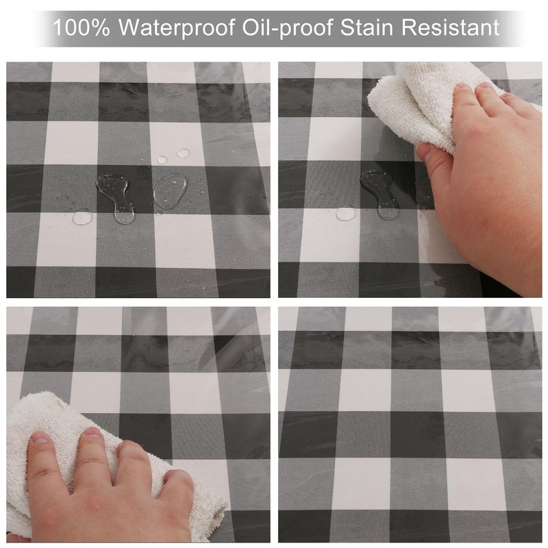 DWCN Clear Plastic 100% Waterproof Tablecloth Vinyl PVC Rectangle Table