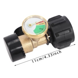 motor_parts2024 Propane Tank Gauge Brass Adapter w/Gas Pressure Level Meter Indicator Fit BBQ RV