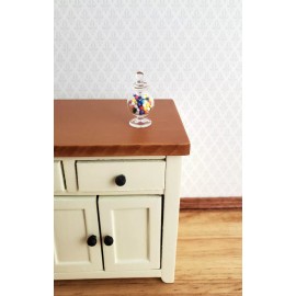 Handley Dollhouse Miniature Glass Candy Jar with Candy Bubble Gum Treats 1:12 Scale