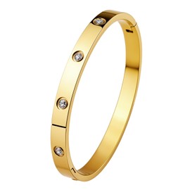 HighSpark Gold Bracelet for Women | 18K Gold Plated Stainless Steel Gold Bracelet | Lovely Gift for Women - CZ