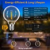 100ft Outdoor String Lights Waterproof/Connectable/Dimmable with 52 LED Shatterproof Bulbs,2-Pack