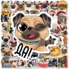 Cute Pug Stickers, 50 Pcs Kawaii Dog Stickers Pack, Waterproof