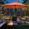 Sunnyglade 9' Solar LED Lighted Patio Umbrella with 8 Ribs/Tilt