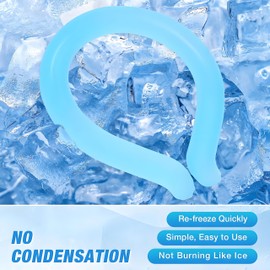 Wearable Neck Cooling Tube, YQ UP Cooling Starts Below 18°C (64.4), Reusable for Extremely Hot Weather Summer Outdoor Sports Cooling Heat indoor Climbing mountains Bicycle sandy beach (A)