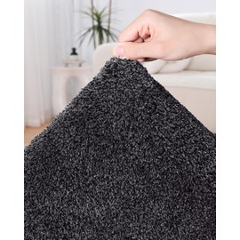 LUMI Indoor Door Mat, Non Slip Absorbent Dirt Trapper Entrance Mat, Low-Profile Washable Inside Floor Mat, for Entrance, Bathroom, Welcome Mat, 23.5"x35.5",Dark Grey
