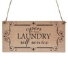 Second Ave Funny Open 24 Hours Laundry Service Wooden Hanging