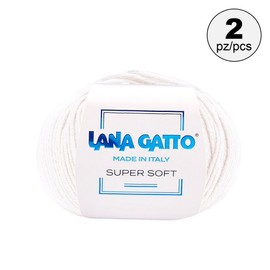 Super Soft Yarns for Crocheting and Knitting 100% Merino Wool Soft Yarn, Extrafine Wool Made in Italy by Lana Gatto Super Soft Line, 4 oz 274 yds, (2, Cream - 13701)