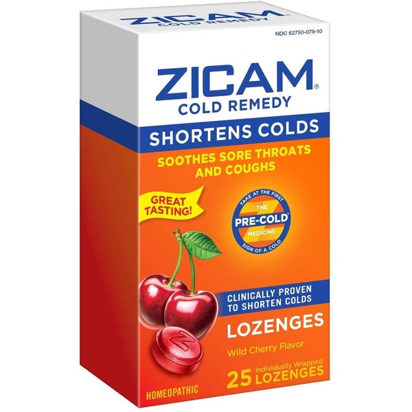 Zicam Cold Remedy Zinc Lozenges, Wild Cherry Flavor, 25 Count (Pack of 1)