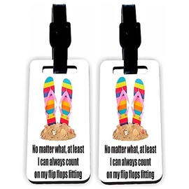 Sam Sandor-Shhh… I'm Pretending to be in Happy Place Now - Masonite Luggage Identifier Tags with Straps (x8)