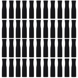 Accmor 44 Pcs Reusable Straws Tips, Black Silicone Straw Tip Covers Only Fits 1/4 Inch Wide(6MM Out diameter) Stainless Steel Straws