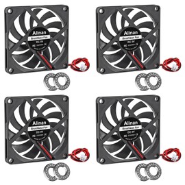Alinan 4pcs 8010 80mm x 10mm 5V Dual Ball Bearings Brushless Fan 2Pin DC Cooling Exhaust Fan for Radiator DIY Air Exhaust Vent Cooling