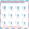 Short Nails Press on Oval French Tip Fake Nails Blue