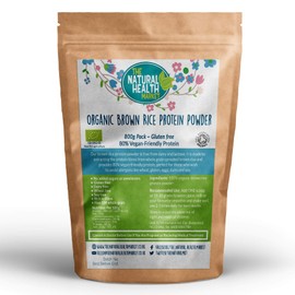 Organic Brown Rice Protein Powder by The Natural Health Market Vegan Protein Source 80% Protein by Weight (800g)