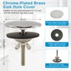 XNTONG - Sink Hole Cover, Sink Overflow Cap, Solid Brass