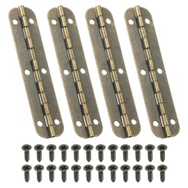 PATIKIL Small Piano Band 2.6" x 0.6", Pack of 4 Mini 180 Degree Jewellery Box Hinges with Screws for Jewellery Wood Boxes, Brown