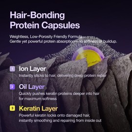 FROM LABS Hair Treatment Booster Powder for Intensive Keratin Care - Protein Repair Mix-in with Hydrolyzed Keratin for Damaged, Frizzy Hair (Strengthens, Smooths & Shines), 8 Packs