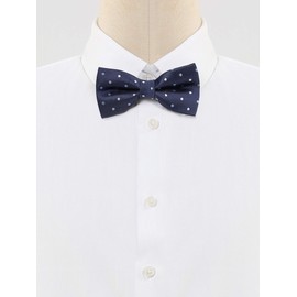 Allegra K Men's Women's Bowtie, Bowtie, Ribbon, Polka Dot Pattern, Party, School Entrance Ceremony, Wedding, navy blue white