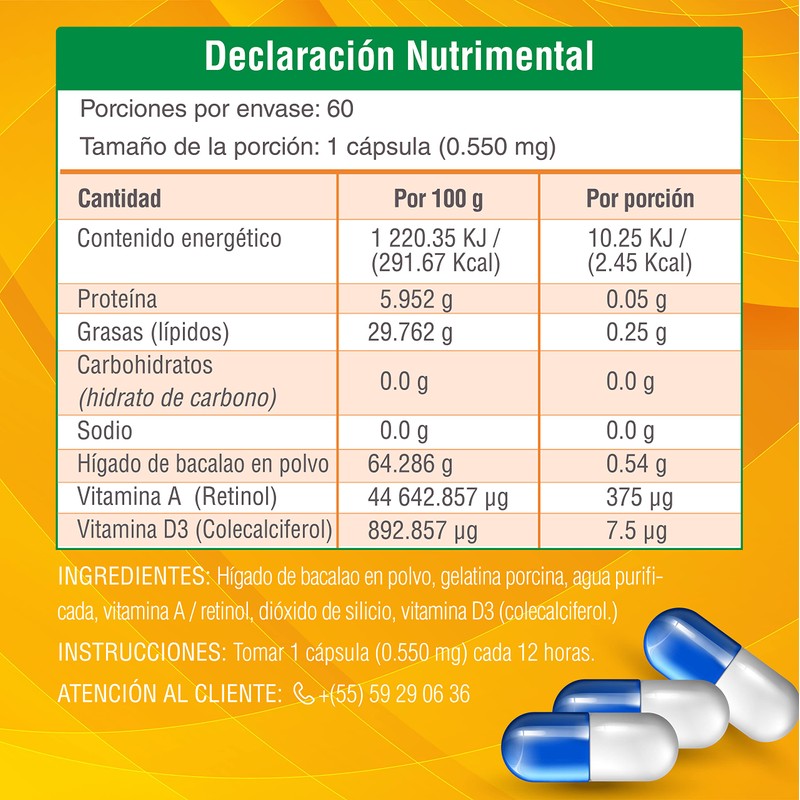 Nutrasien100 Hígado de Bacalao Complex Vit A y Vit D