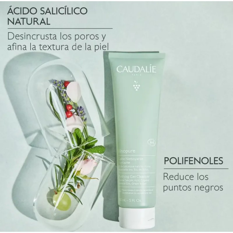 Gel Limpiador Facial Caudalie Vinopure 150ml Hipoalergénico Libre Parabenos