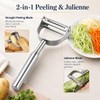 2-in-1 Julienne Vegetable Peeler, Stainless Steel Y Peeler with Dual