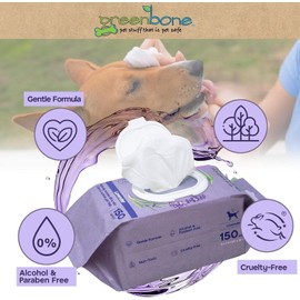 Greenbone Calming Dog Wipes - Lavender Scented - 150 Wipes