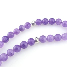 beirunde Tasbih Tesbih Islamic 33 Prayer Beads, Muslim Islam Subha Sebha Worry Beads, Allah Mohammed Ramadan Rosary,Misbaha Masbaha Tasbeeh Sibha Beads, nutural Purple Jade Beads for Gift
